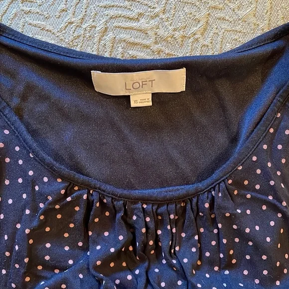 Comfy Black Polka Dot LOFT dress XS - Picture 3 of 3